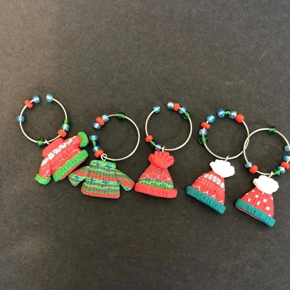 Vintage Christmas Wine Bottle Markers